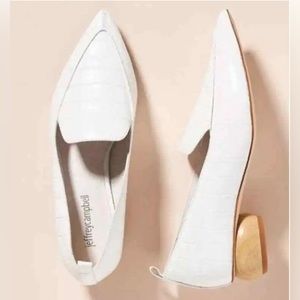 Jeffrey Cambell Viona Loafer size 7.5 white funky round heel point toe